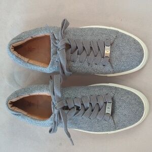 FRYE Ivy Low Lace Gray Wool & Leather Sneaker Size 6